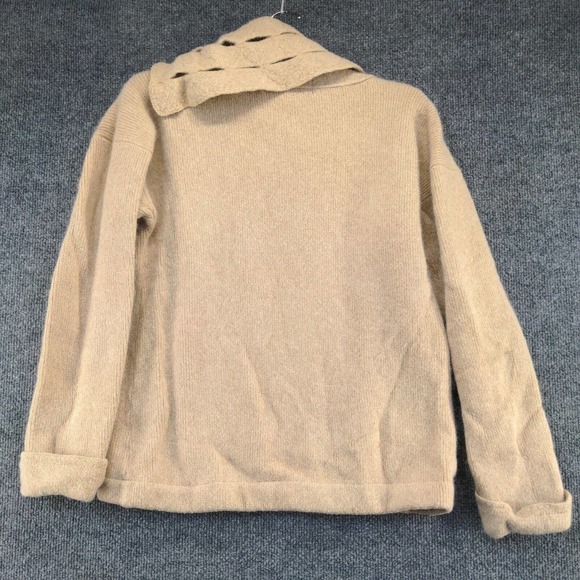 I.B. Diffusion Women's Pullover Knit Sweater Tan Medium Long Sleeve Lambswool - Picture 5 of 11